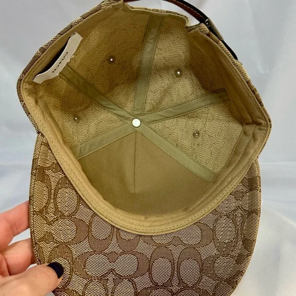 Coach Tan and Brown Patterned Cap - Picture 6 of 8